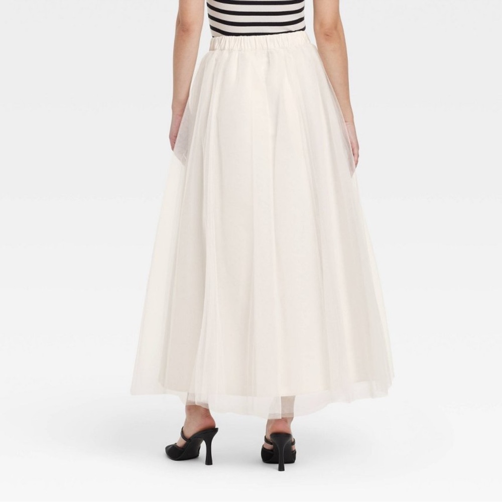 Women's Tulle A-Line Skirt - A New Day Cream XL - Picture 3 of 3